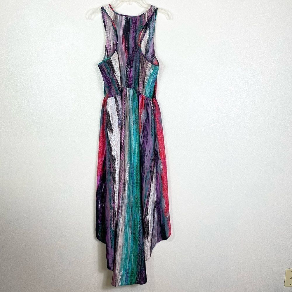 Xhilaration Multicolored Striped High Low Racerback Dress - Picture 4 of 5